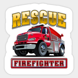 Cartoon Fire Truck Sticker